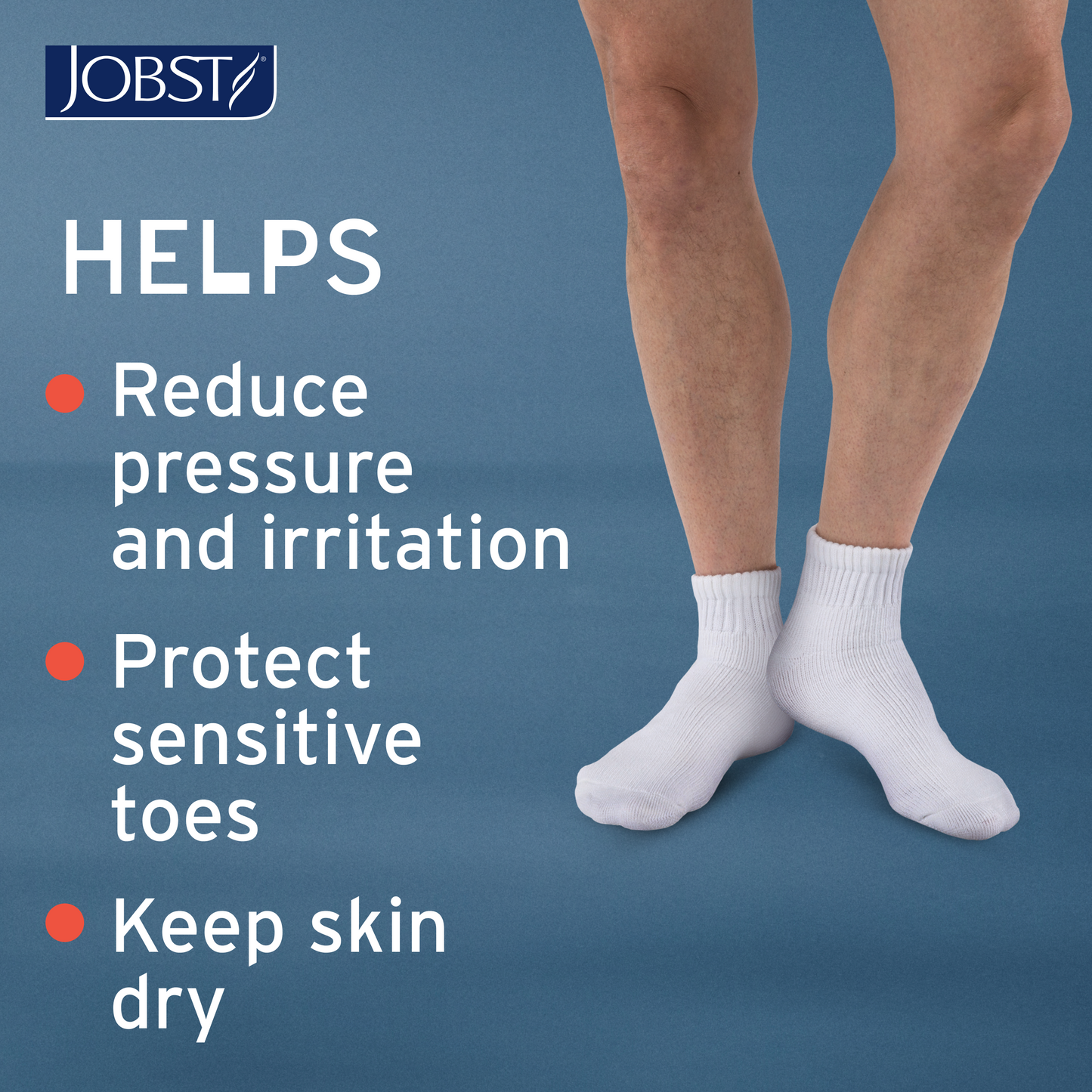 JOBST® SensiFoot™ Diabetic Mini-Crew 8-15 mmHg Compression Socks Closed Toe White