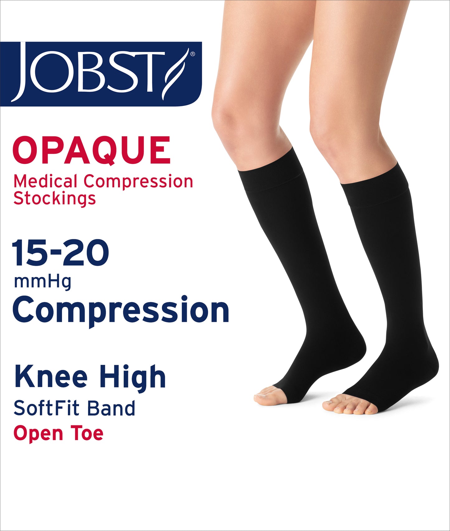 JOBST® Opaque SoftFit Women's Knee High 15-20 mmHg Compression Stockings Open Toe