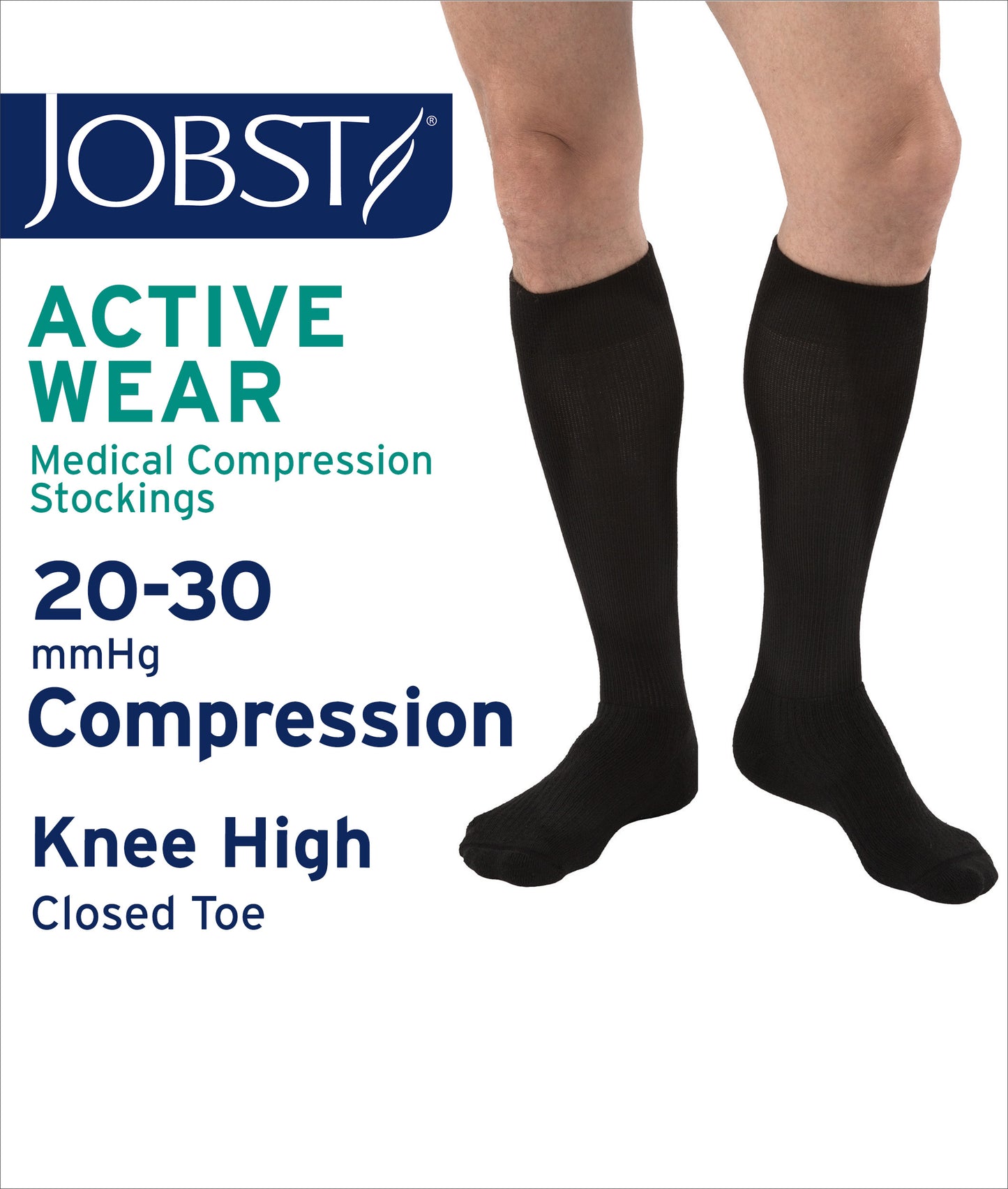 JOBST® ActiveWear Knee High 20-30 mmHg Compression Socks Closed Toe