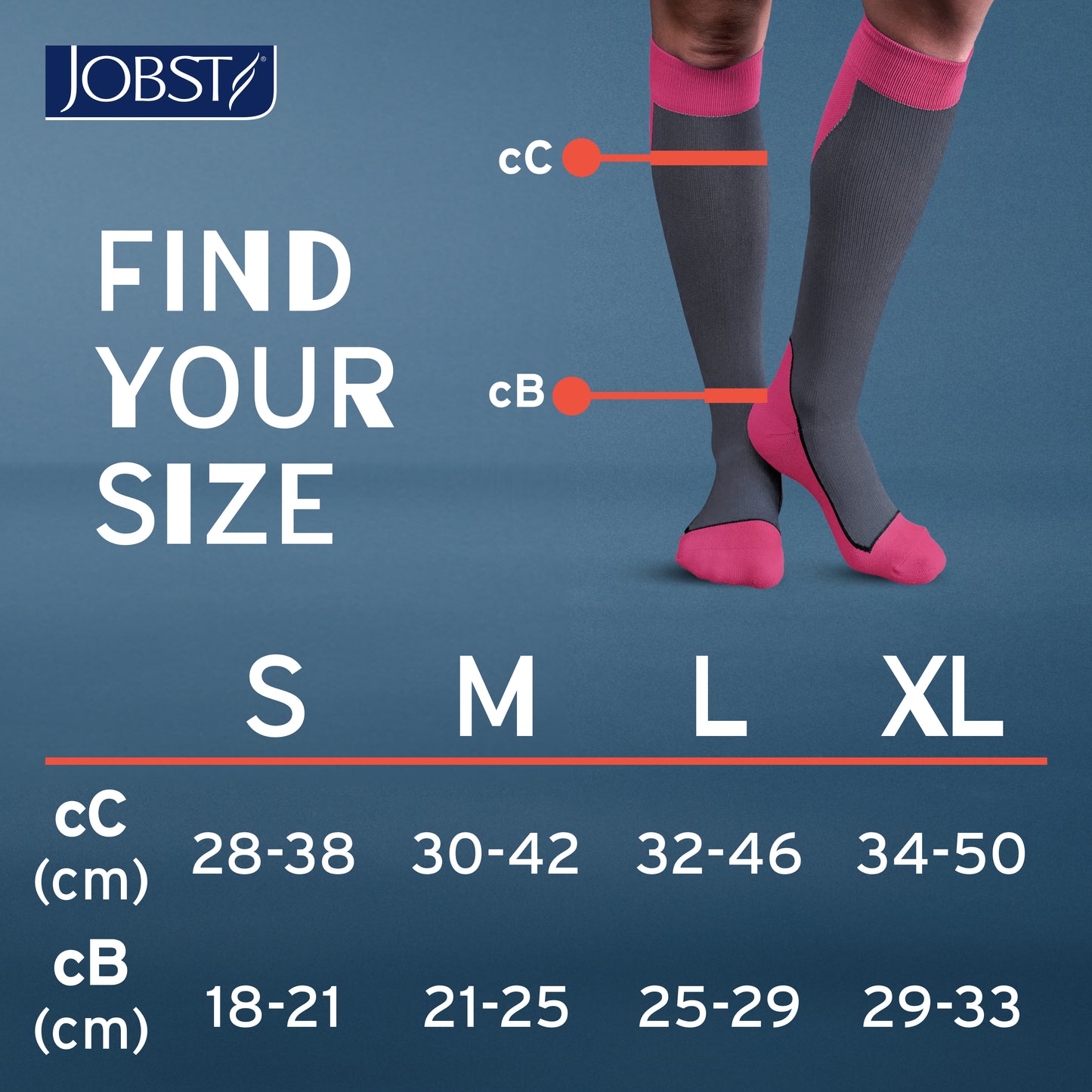 JOBST® Sport Knee High 20-30 mmHg Compression Socks Closed Toe