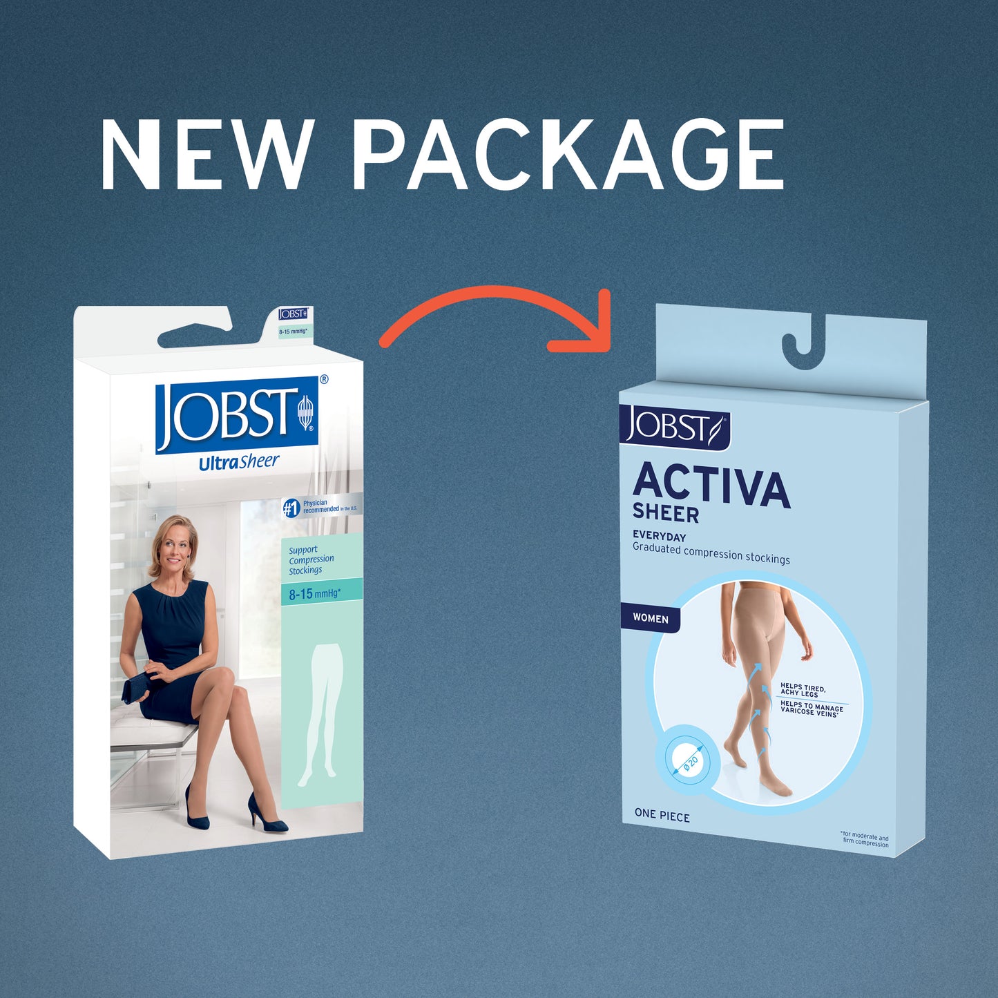 JOBST® ACTIVA Sheer Waist High 15-20 mmHg Compression Stockings Closed Toe