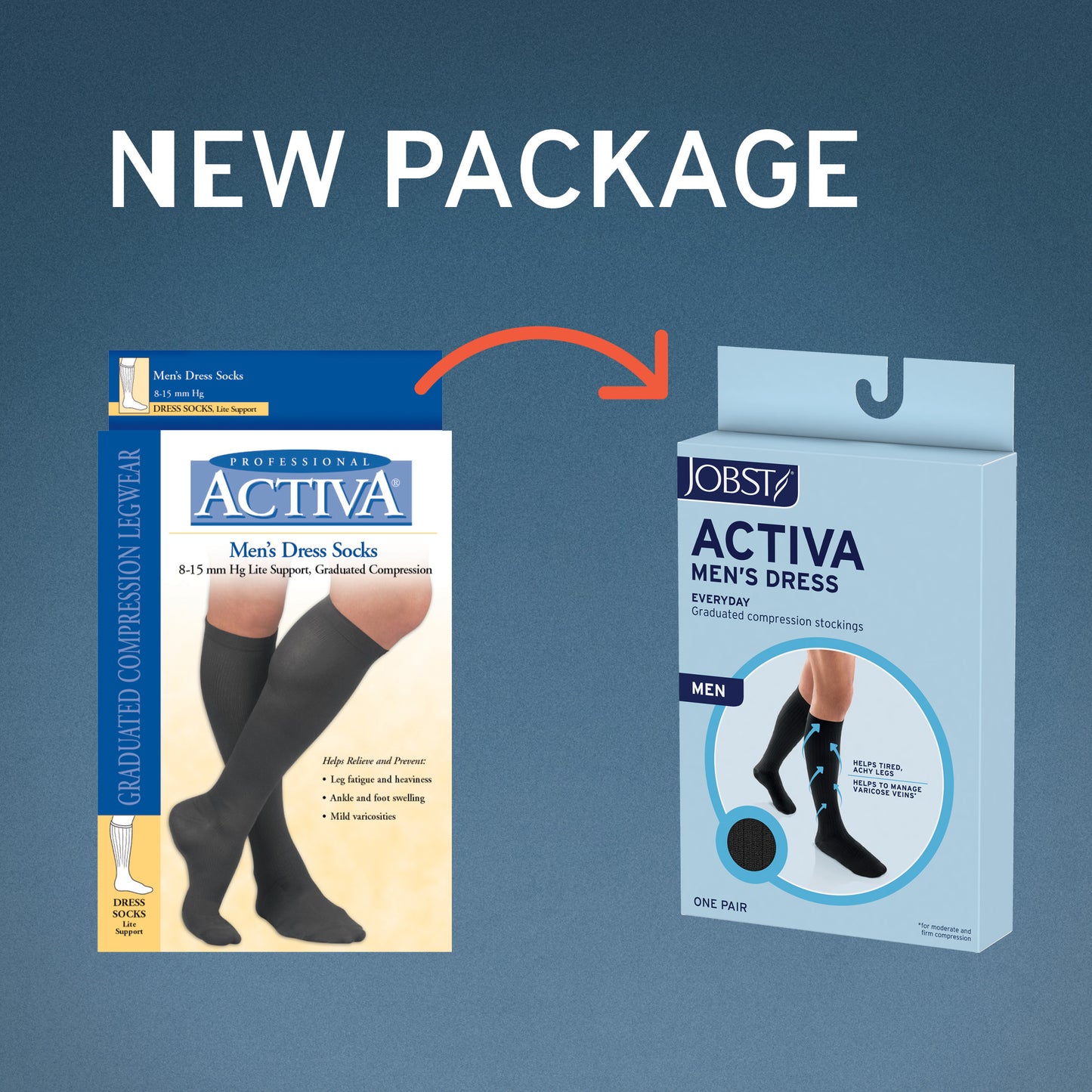 JOBST® ACTIVA Men's Dress Knee High 20-30 mmHg Compression Socks Closed Toe
