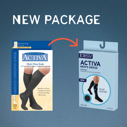 JOBST® ACTIVA Men's Dress Knee High 20-30 mmHg Compression Socks Closed Toe