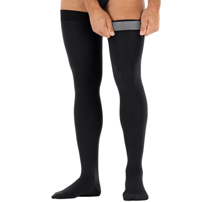 JOBST® forMen Thigh High 30-40 mmHg w/ Micro Dotted Band Compression Socks Closed Toe
