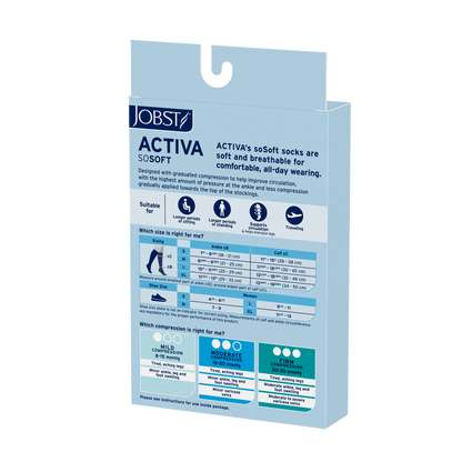 JOBST® ACTIVA soSoft Knee High 8-15 mmHg Compression Socks Closed Toe Ribbed Design