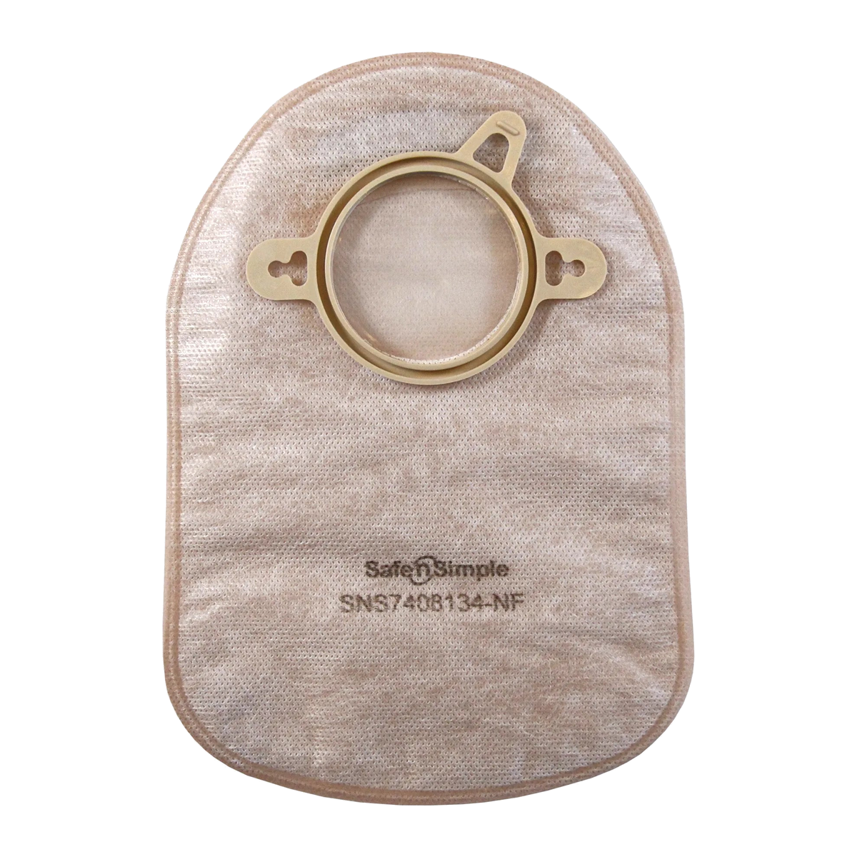Safe N Simple Closed Two-Piece Pouch Beige with Filter Flange with Belt Tabs