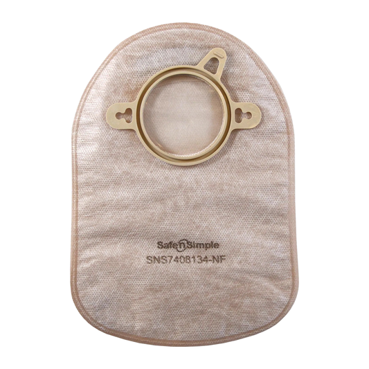 Safe N Simple Closed Two-Piece Pouch Beige with Filter Flange with Belt Tabs