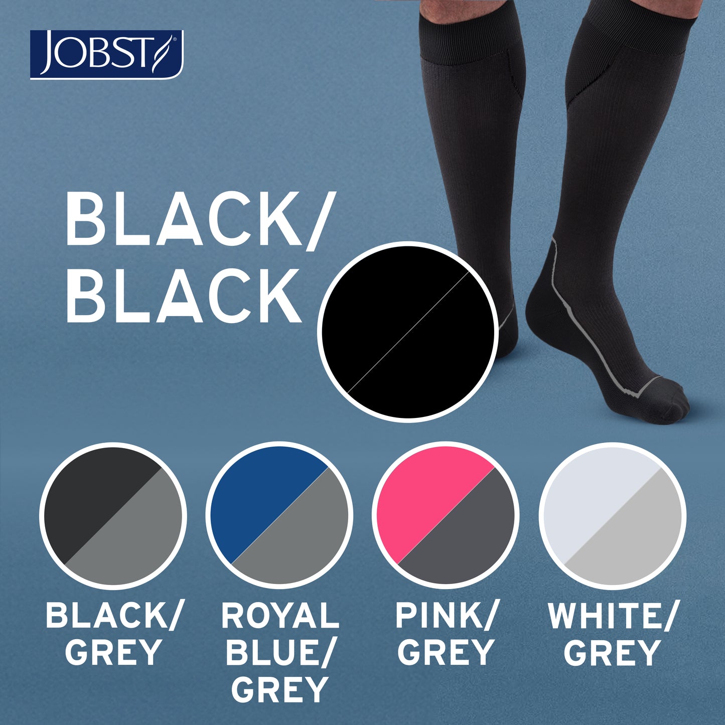 JOBST® Sport Knee High 20-30 mmHg Compression Socks Closed Toe
