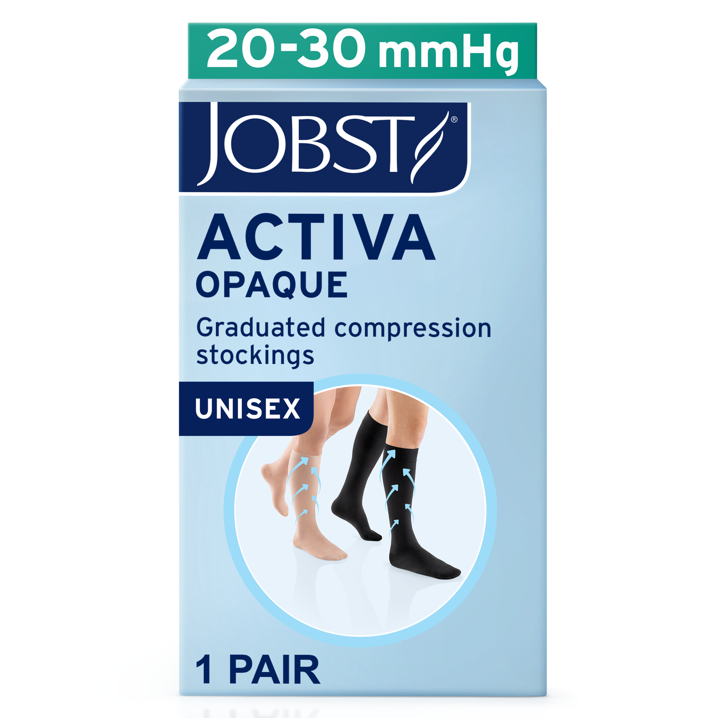 JOBST® ACTIVA Opaque Knee High 20-30 mmHg Compression Socks Closed Toe