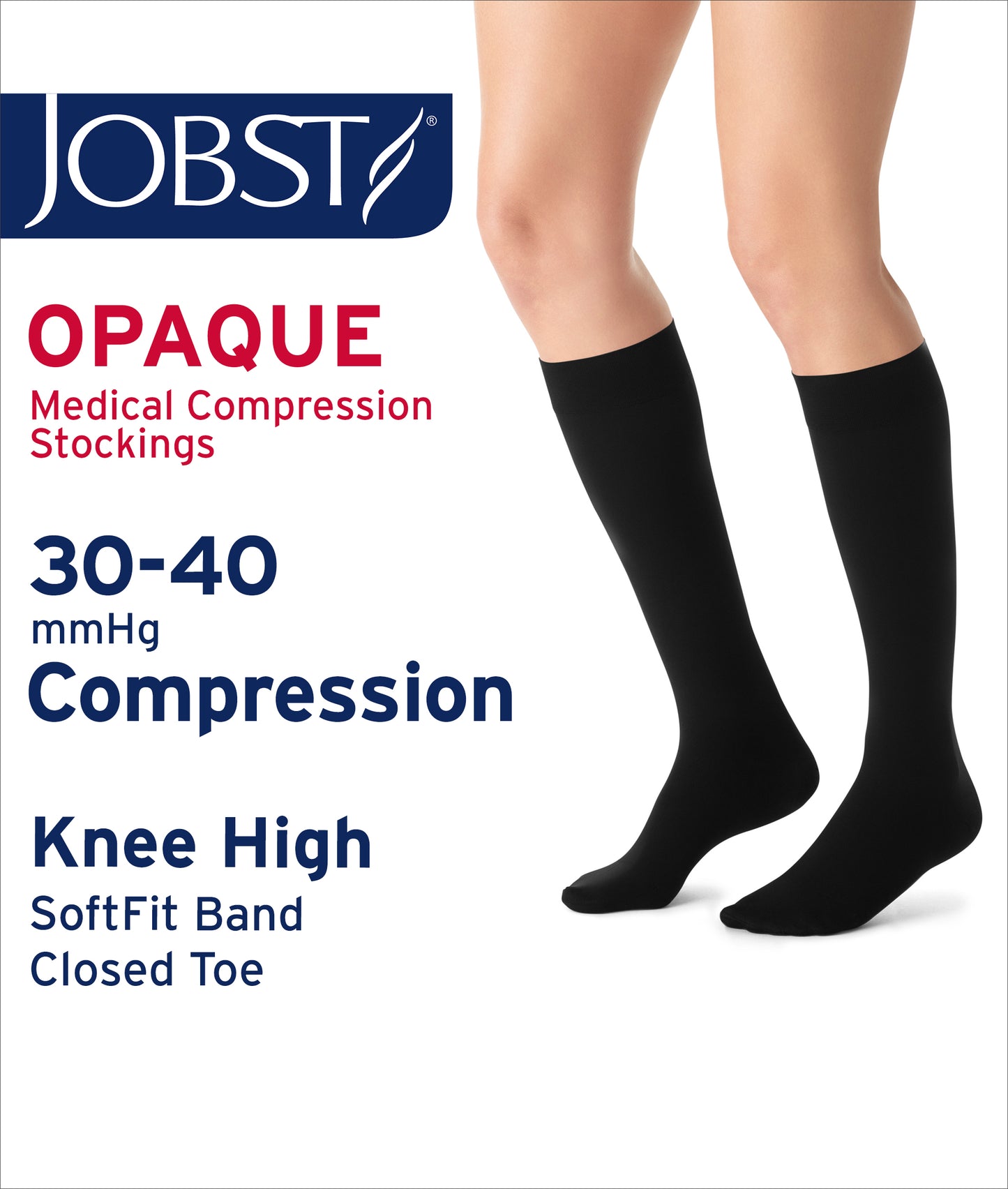 JOBST® Opaque SoftFit Women's Knee High 30-40 mmHg Closed Toe