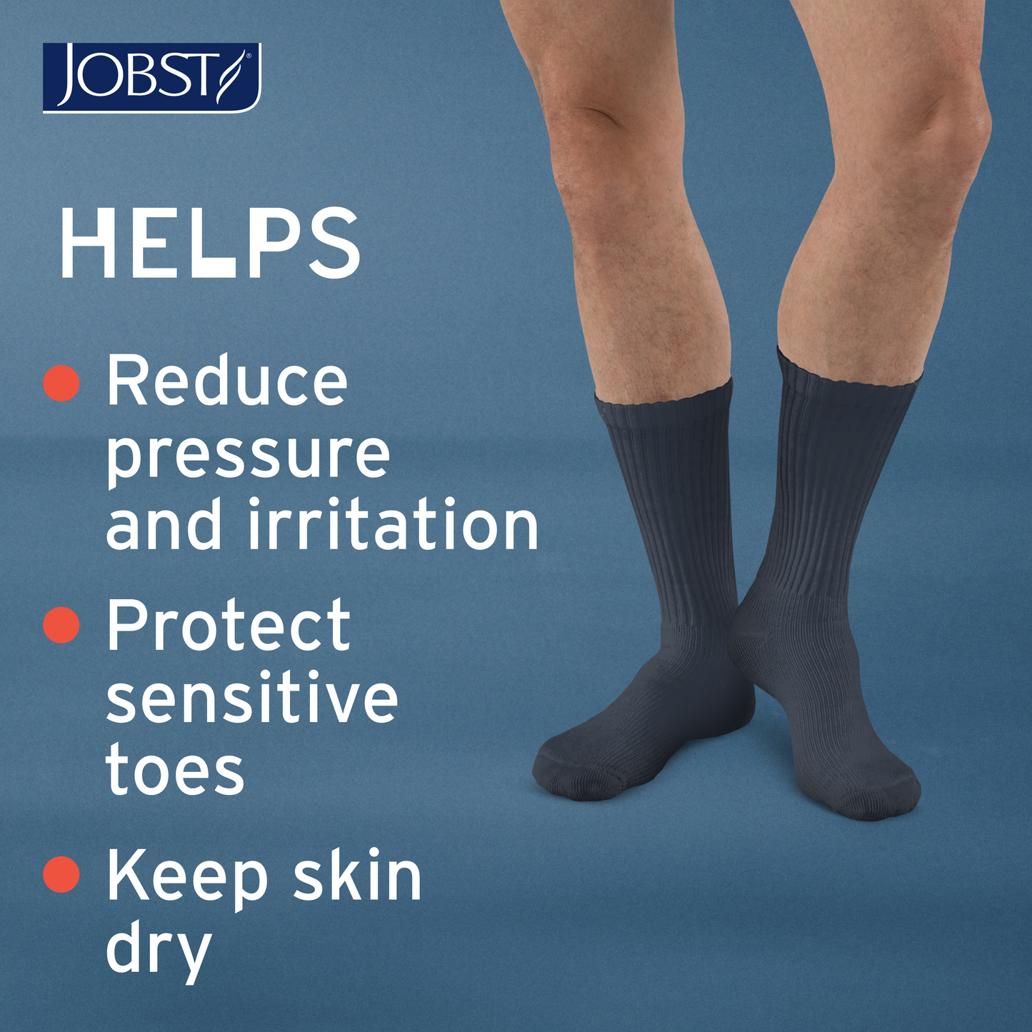 JOBST® SensiFoot™ Diabetic Crew 8-15 mmHg Compression Socks Closed Toe