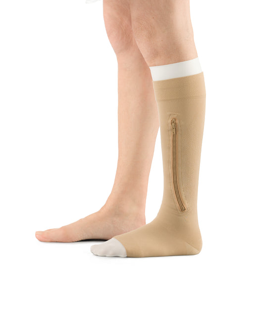 JOBST® UlcerCARE 2-Part Compression System w/ Zipper 30-40 mmHg Knee High Open Toe Beige