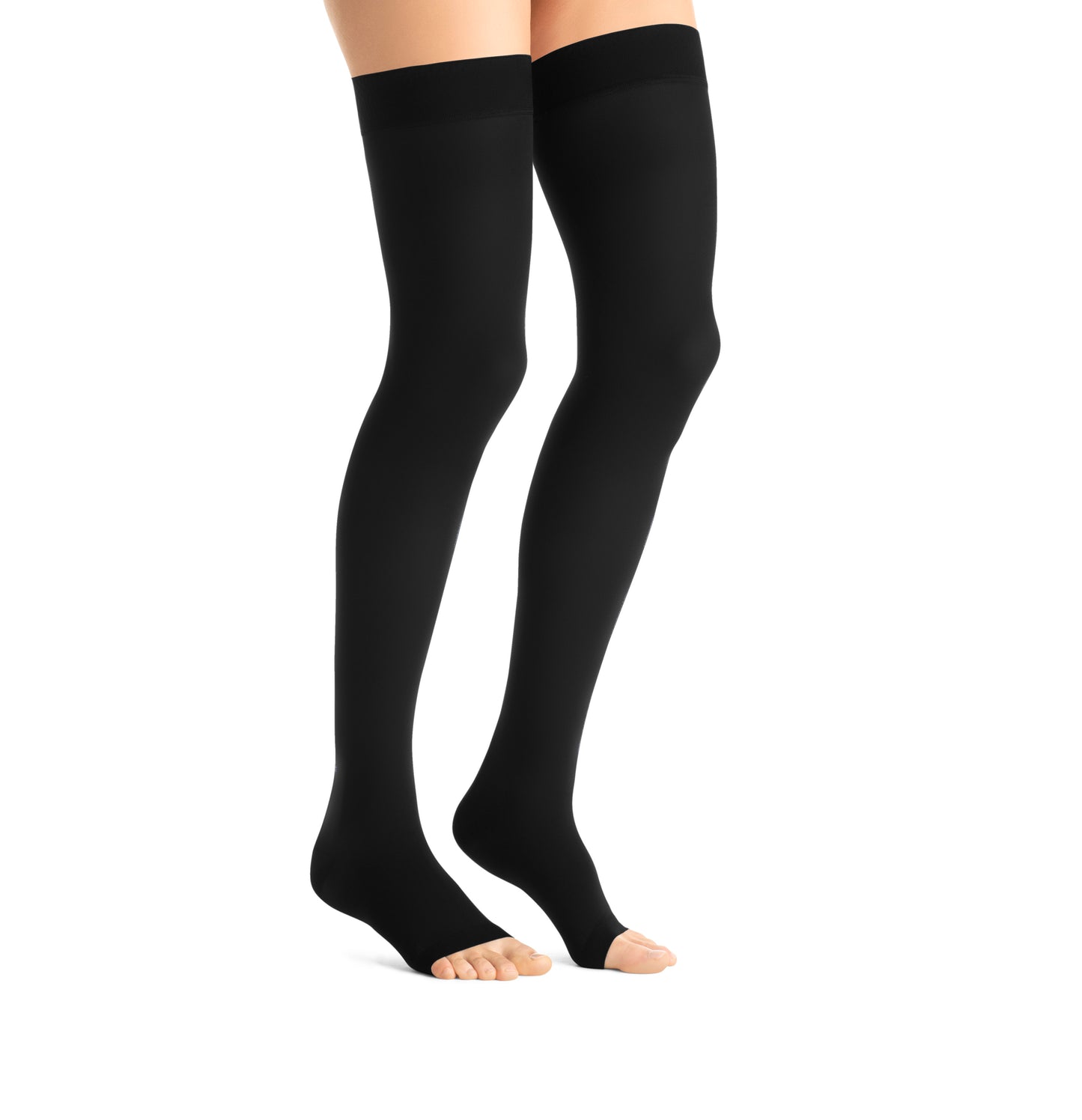 JOBST® Opaque Women's Thigh High 15-20 mmHg w/ Silicone Dot Top Band Compression Stockings Open Toe