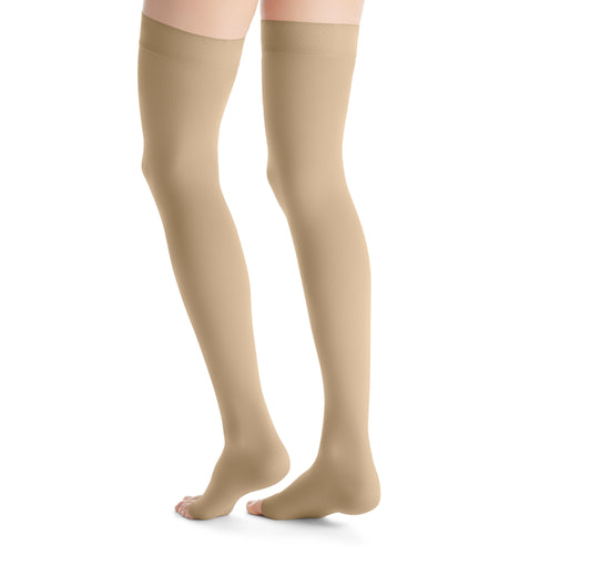 JOBST® Opaque Women's Thigh High 20-30 mmHg w/ Silicone Dot Top Band Open Toe