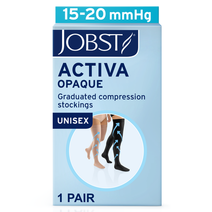 JOBST® ACTIVA Opaque Thigh High 15-20 mmHg Compression Socks Closed Toe