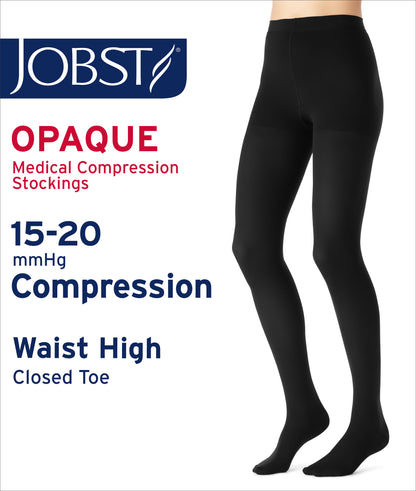 JOBST® Opaque Women's Waist High 15-20 mmHg Compression Stocking Closed Toe