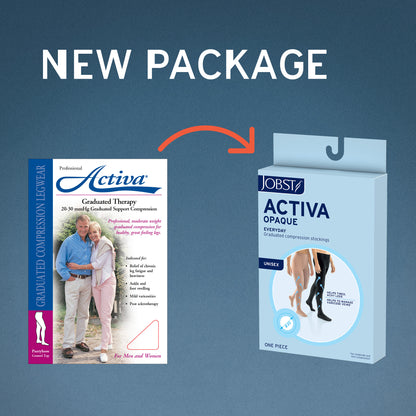 JOBST® ACTIVA Opaque Thigh High 15-20 mmHg Compression Socks Closed Toe